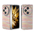 For OPPO Find N3 Colorful Rhombic Texture Transparent Frame PU Phone Case(Pink) - Find N3 Cases by PMC TechLife | Online Shopping South Africa | PMC TechLife | Buy Now Pay Later Mobicred