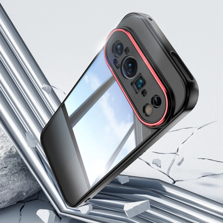 For Google Pixel 9 Pro XL Acrylic Hybrid TPU Armor Shockproof Phone Case(Black Red) - Google Cases by PMC TechLife | Online Shopping South Africa | PMC TechLife | Buy Now Pay Later Mobicred