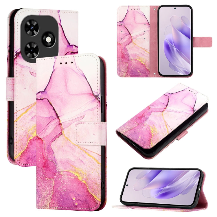 For Tecno Spark Go 2024 / Spark 20C PT003 Marble Pattern Flip Leather Phone Case(Pink Purple Gold) - Tecno Cases by PMC Jewellery | Online Shopping South Africa | PMC Jewellery | Buy Now Pay Later Mobicred