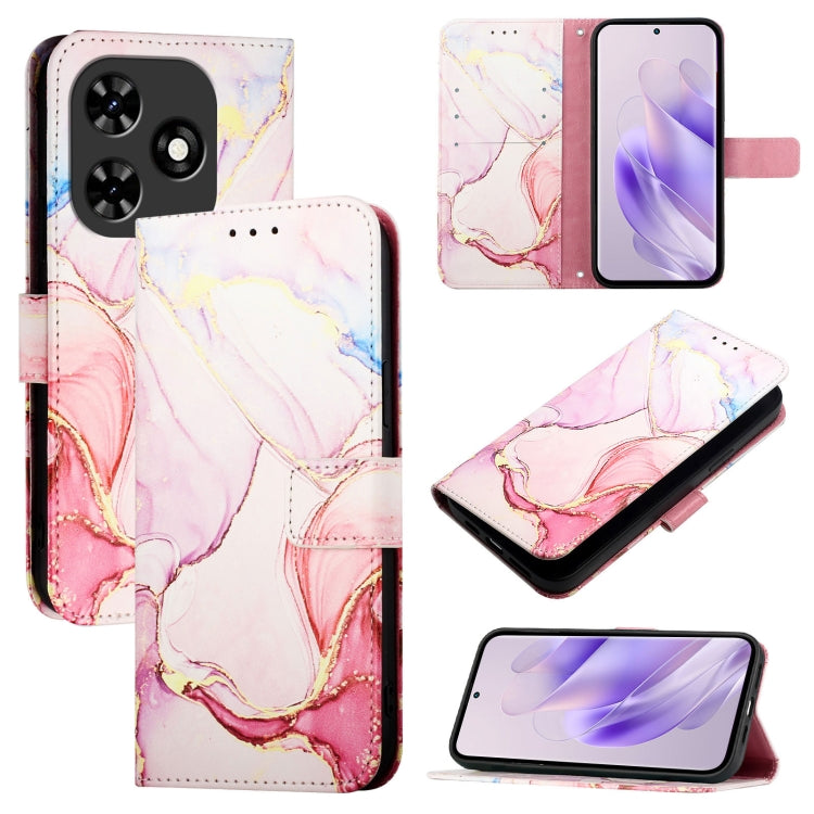 For Tecno Spark Go 2024 / Spark 20C PT003 Marble Pattern Flip Leather Phone Case(Rose Gold) - Tecno Cases by PMC Jewellery | Online Shopping South Africa | PMC Jewellery | Buy Now Pay Later Mobicred