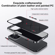 For iPhone 16 Pro Plain Leather PC Phone Case(Green)