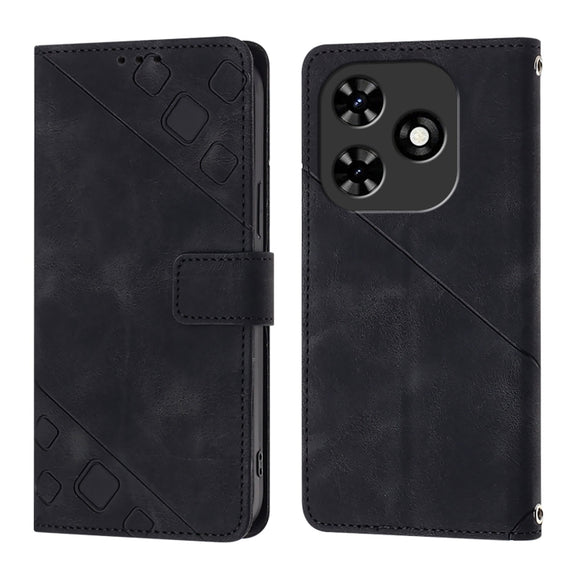 For Tecno Spark Go 2024 / Spark 20C Skin Feel Embossed Leather Phone Case(Black)