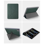 For iPad Air 13 2024 Mutural Multi-fold Smart Leather Tablet Case(Black)