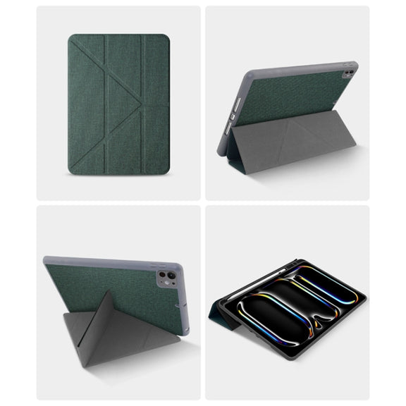 For iPad Pro 11 2024 Mutural Multi-fold Smart Leather Tablet Case(Black)