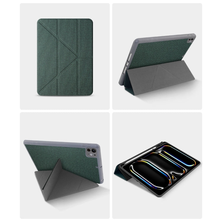 For iPad Pro 11 2024 Mutural Multi-fold Smart Leather Tablet Case(Black)