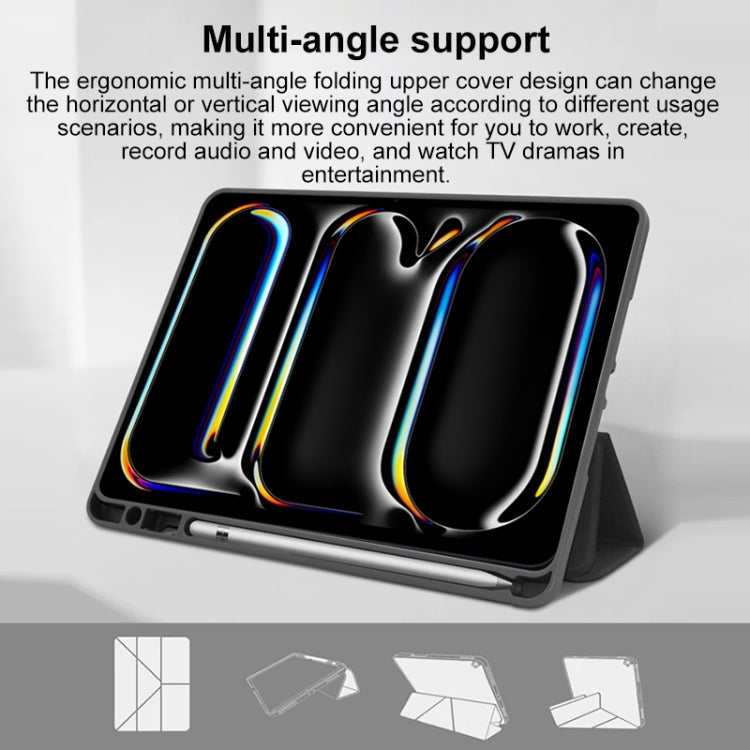 For iPad Pro 13 2024 Mutural Multi-fold Smart Leather Tablet Case(Black) - free shipping - PMC TechLife - Order now!
