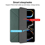 For iPad Pro 11 2024 Mutural Multi-fold Smart Leather Tablet Case(Black)