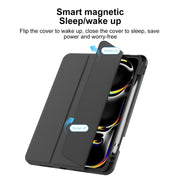 For iPad Pro 11 2024 Mutural Pinyue Series Smart Leather Tablet Case(Black)