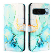 For Google Pixel 9 Pro XL PT003 Marble Pattern Flip Leather Phone Case(Green)