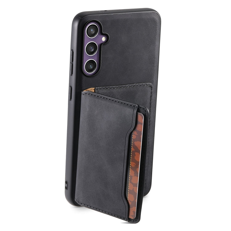 For Samsung Galaxy S24 5G Denior D13 Retro Texture Leather MagSafe Card Bag Phone Case(Black) - free shipping - PMC Jewellery - Order now!