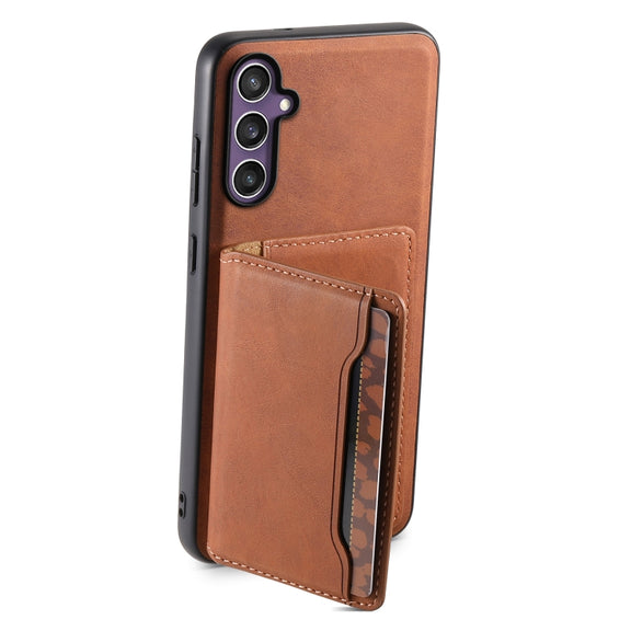 For Samsung Galaxy S24 5G Denior D13 Retro Texture Leather MagSafe Card Bag Phone Case(Brown)