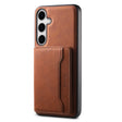 For Samsung Galaxy S24+ 5G Denior D13 Retro Texture Leather MagSafe Card Bag Phone Case(Brown) - Galaxy S24+ 5G Cases by Denior | Online Shopping South Africa | PMC Jewellery | Buy Now Pay Later Mobicred