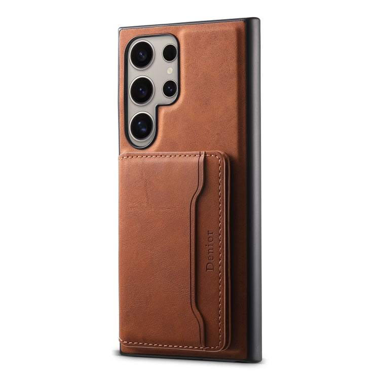 For Samsung Galaxy S24 Ultra 5G Denior D13 Retro Texture Leather MagSafe Card Bag Phone Case(Brown) - free shipping - PMC Jewellery - Order now!