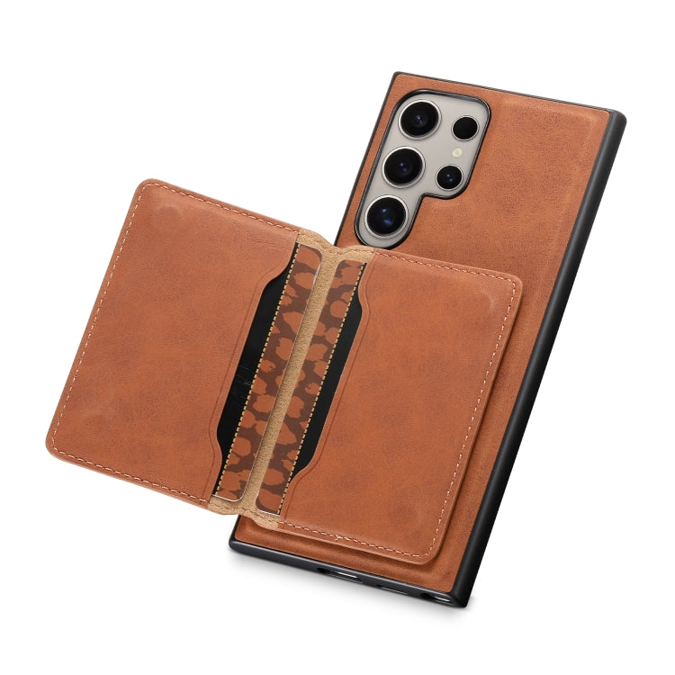 For Samsung Galaxy S24 Ultra 5G Denior D13 Retro Texture Leather MagSafe Card Bag Phone Case(Brown) - free shipping - PMC Jewellery - Order now!