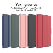 For iPad Air 13 2025 / 2024 Mutural PC Hybrid TPU Leather Smart Tablet Case(Black)