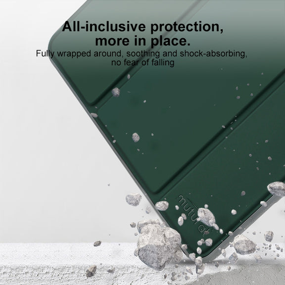 For iPad Air 13 2025 / 2024 Mutural PC Hybrid TPU Leather Smart Tablet Case(Black)