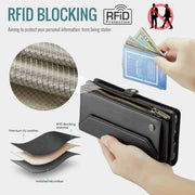 For Google Pixel 8 CaseMe C36 Card Slots Zipper Wallet RFID Anti-theft Leather Phone Case(Black)
