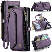 For Google Pixel 8 CaseMe C36 Card Slots Zipper Wallet RFID Anti-theft Leather Phone Case(Purple)