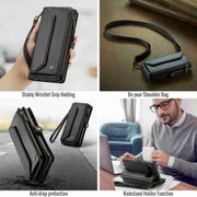 For Google Pixel 8 Pro CaseMe C36 Card Slots Zipper Wallet RFID Anti-theft Leather Phone Case(Black)