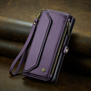 For Google Pixel 8 Pro CaseMe C36 Card Slots Zipper Wallet RFID Anti-theft Leather Phone Case(Purple)