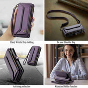 For Google Pixel 8 Pro CaseMe C36 Card Slots Zipper Wallet RFID Anti-theft Leather Phone Case(Purple)
