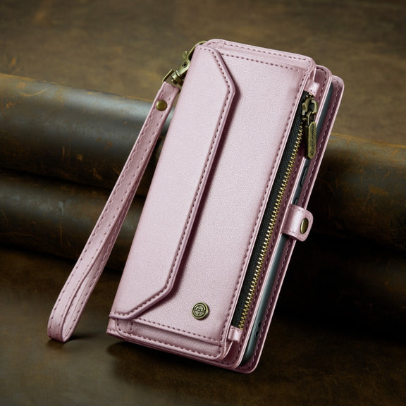 For Google Pixel 8 Pro CaseMe C36 Card Slots Zipper Wallet RFID Anti-theft Leather Phone Case(Pink)