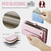 For Google Pixel 8 Pro CaseMe C36 Card Slots Zipper Wallet RFID Anti-theft Leather Phone Case(Pink)