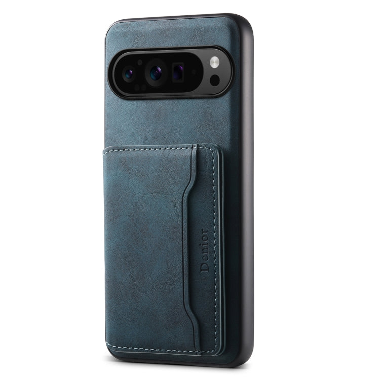 For Google Pixel 9 Pro Denior D13 Retro Texture Leather MagSafe Card Bag Phone Case(Blue) - free shipping - PMC TechLife - Order now!