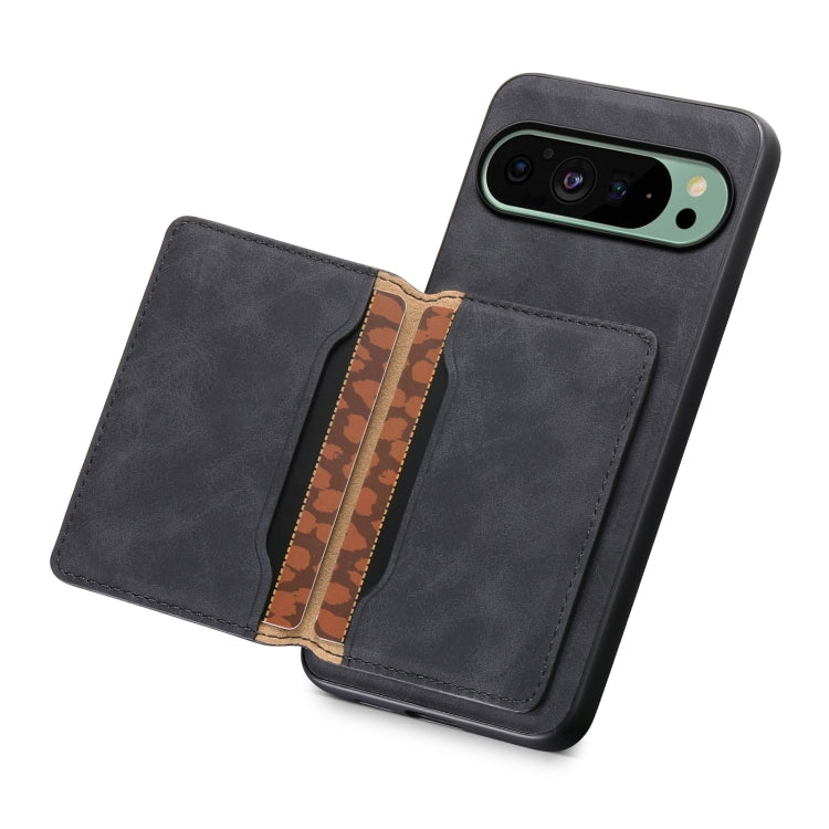 For Google Pixel 9 Denior D13 Retro Texture Leather MagSafe Card Bag Phone Case(Black) - free shipping - PMC TechLife - Order now!