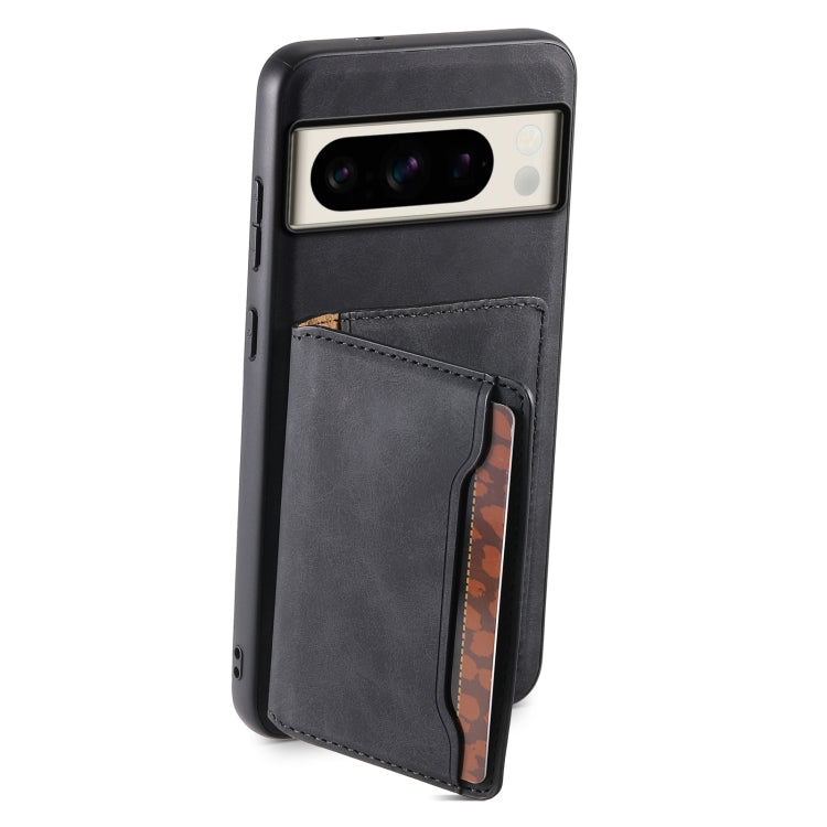 For Google Pixel 8 Pro Denior D13 Retro Texture Leather MagSafe Card Bag Phone Case(Black) - Google Cases by Denior | Online Shopping South Africa | PMC TechLife | Buy Now Pay Later Mobicred