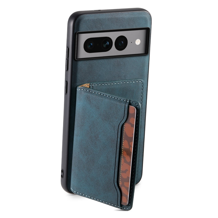 For Google Pixel 7 Pro 5G Denior D13 Retro Texture Leather MagSafe Card Bag Phone Case(Blue) - free shipping - PMC TechLife - Order now!