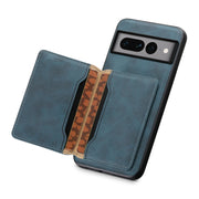 For Google Pixel 7 Pro 5G Denior D13 Retro Texture Leather MagSafe Card Bag Phone Case(Blue)