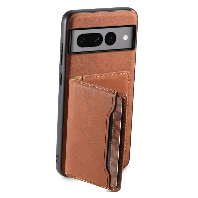 For Google Pixel 7 Pro 5G Denior D13 Retro Texture Leather MagSafe Card Bag Phone Case(Brown) - free shipping - PMC TechLife - Order now!