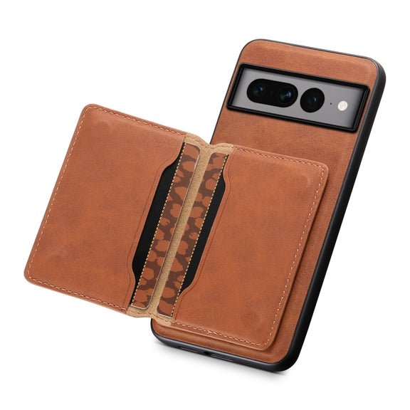 For Google Pixel 7 Pro 5G Denior D13 Retro Texture Leather MagSafe Card Bag Phone Case(Brown)