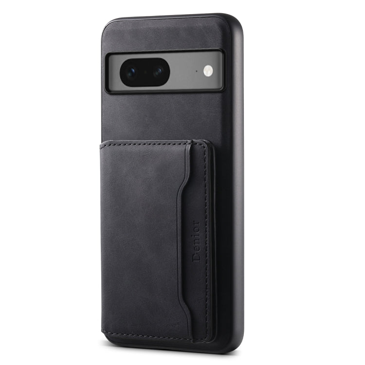 For Google Pixel 7 5G Denior D13 Retro Texture Leather MagSafe Card Bag Phone Case(Black) - Google Cases by Denior | Online Shopping South Africa | PMC TechLife | Buy Now Pay Later Mobicred