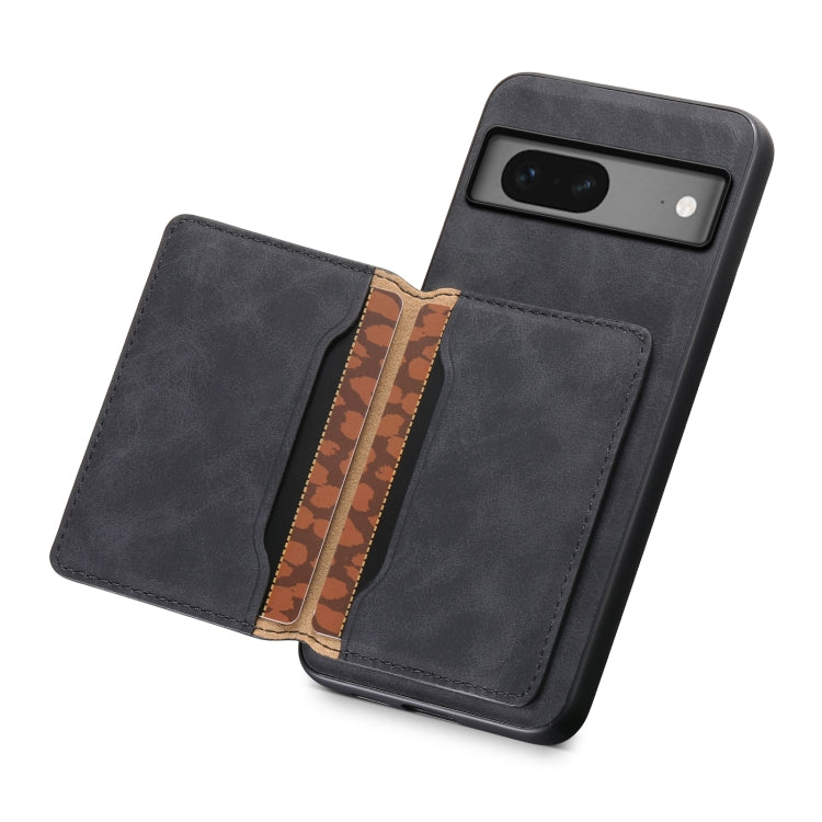 For Google Pixel 7 5G Denior D13 Retro Texture Leather MagSafe Card Bag Phone Case(Black) - Google Cases by Denior | Online Shopping South Africa | PMC TechLife | Buy Now Pay Later Mobicred