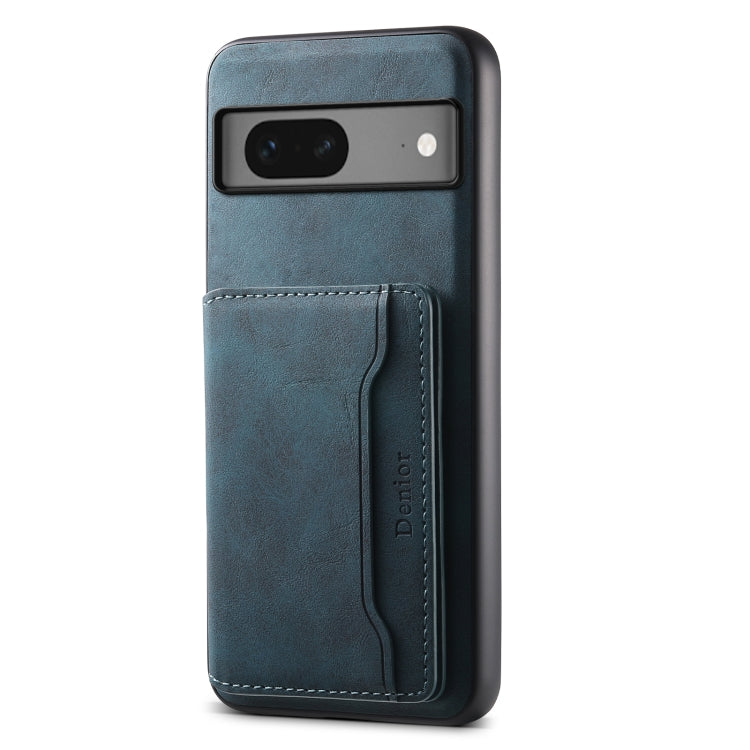 For Google Pixel 7 5G Denior D13 Retro Texture Leather MagSafe Card Bag Phone Case(Blue) - Google Cases by Denior | Online Shopping South Africa | PMC TechLife | Buy Now Pay Later Mobicred