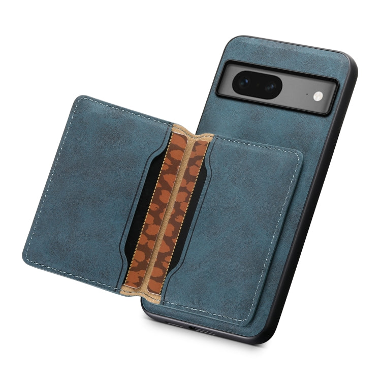 For Google Pixel 7 5G Denior D13 Retro Texture Leather MagSafe Card Bag Phone Case(Blue) - Google Cases by Denior | Online Shopping South Africa | PMC TechLife | Buy Now Pay Later Mobicred