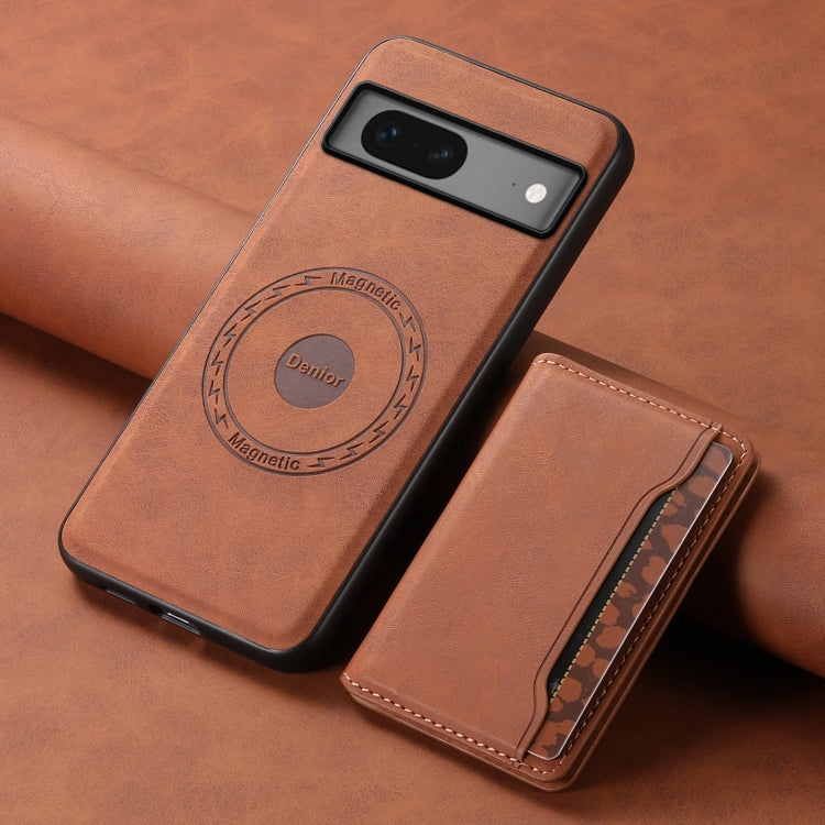 For Google Pixel 7 5G Denior D13 Retro Texture Leather MagSafe Card Bag Phone Case(Brown) - free shipping - PMC TechLife - Order now!