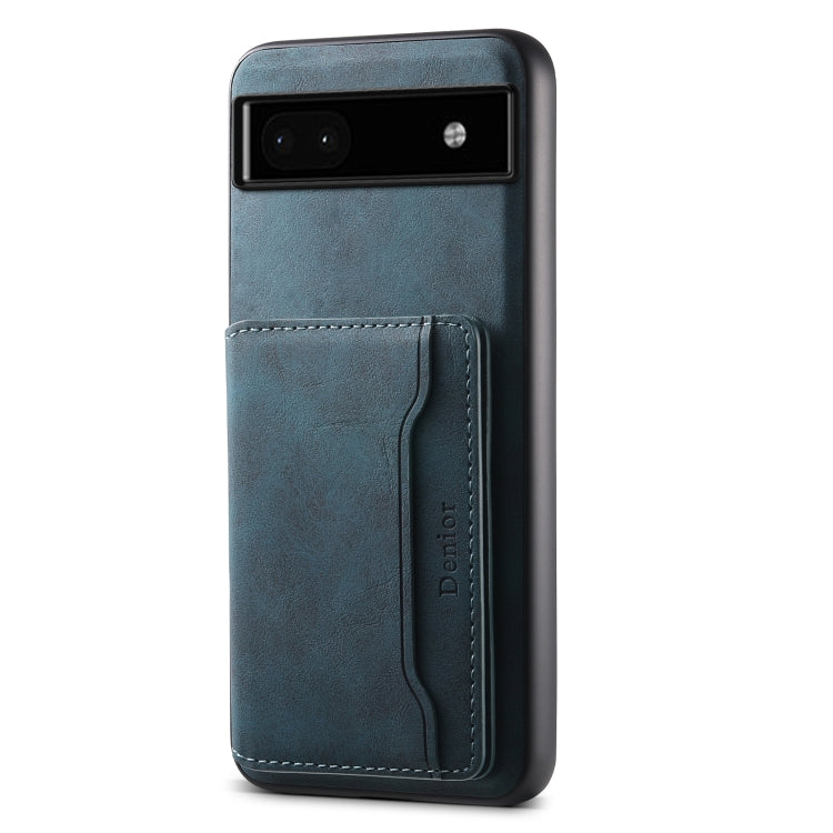 For Google Pixel 6a Denior D13 Retro Texture Leather MagSafe Card Bag Phone Case(Blue) - free shipping - PMC TechLife - Order now!
