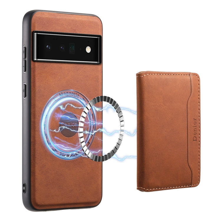 For Google Pixel 6 Pro Denior D13 Retro Texture Leather MagSafe Card Bag Phone Case(Brown) - free shipping - PMC TechLife - Order now!