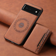 For Google Pixel 6 Denior D13 Retro Texture Leather MagSafe Card Bag Phone Case(Brown)