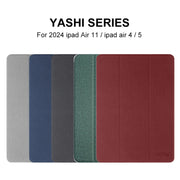 For iPad Air 13 2025 / 2024 Mutural YASHI Series Tablet Leather Smart Case(Green)