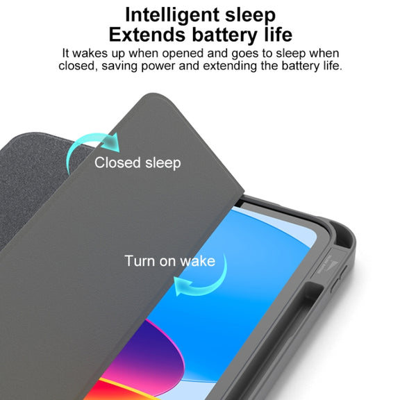 For iPad Air 13 2025 / 2024 Mutural YASHI Series Tablet Leather Smart Case(Grey)
