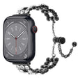 For Apple Watch SE 2023 44mm Rhinestone Metal Bracelet Watch Band(Black) - Watch Bands by PMc TechLife | Online Shopping South Africa | PMc TechLife | Buy Now Pay Later Mobicred