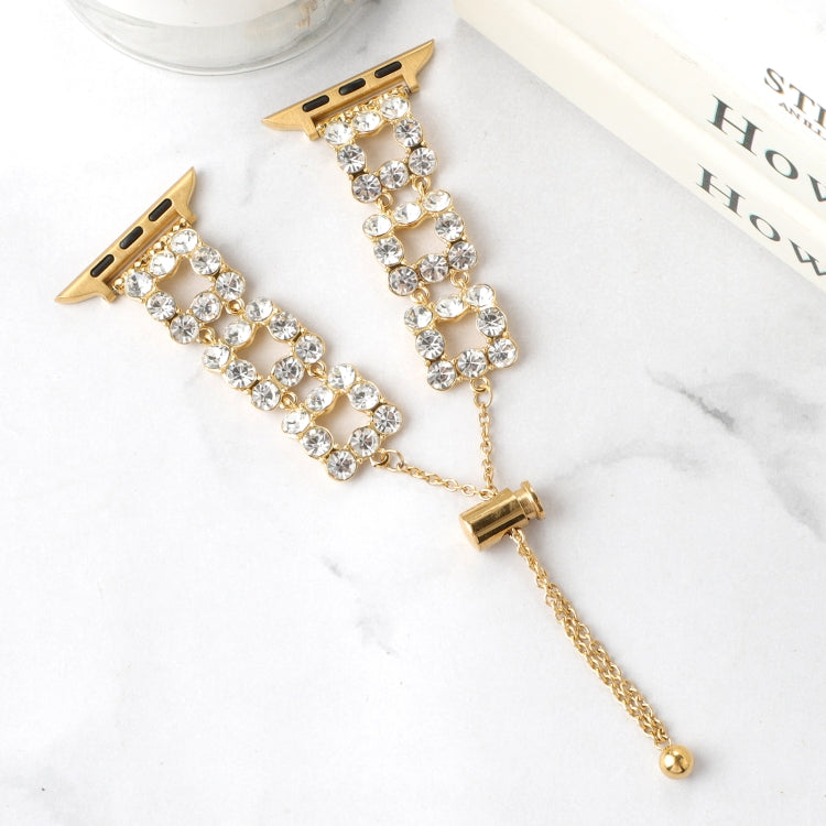 For Apple Watch SE 2023 40mm Rhinestone Metal Bracelet Watch Band(Gold) - free shipping - PMC TechLife - Order now!