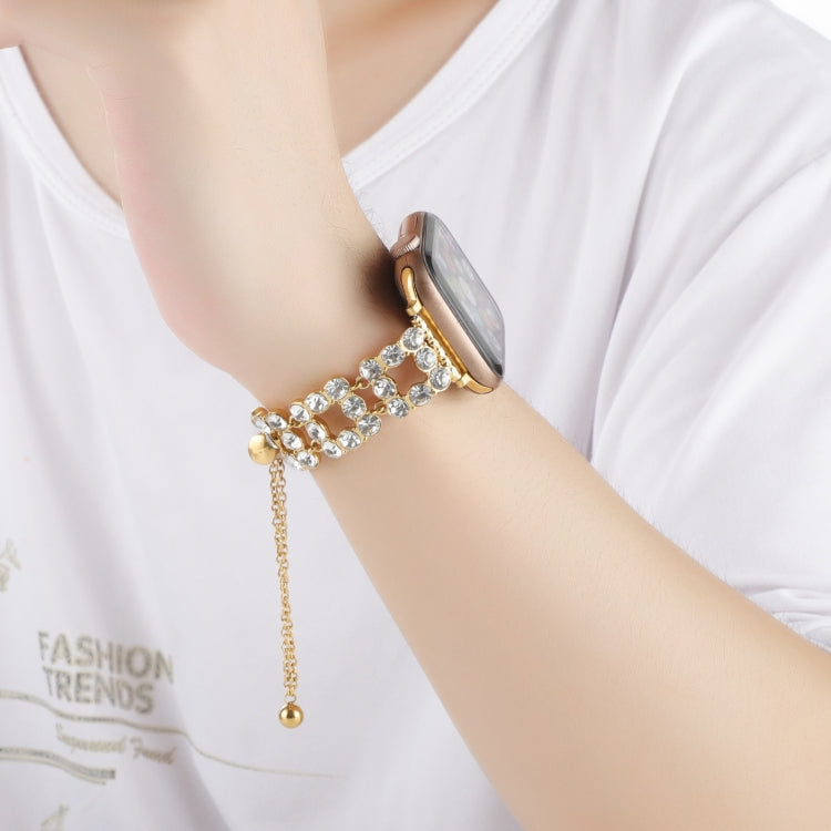 For Apple Watch Series 9 41mm Rhinestone Metal Bracelet Watch Band(Gold) - free shipping - PMC TechLife - Order now!