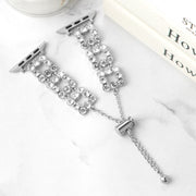 For Apple Watch Series 9 41mm Rhinestone Metal Bracelet Watch Band(Silver)