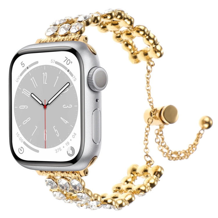 For Apple Watch SE 44mm Rhinestone Metal Bracelet Watch Band(Gold) - free shipping - PMC TechLife - Order now!