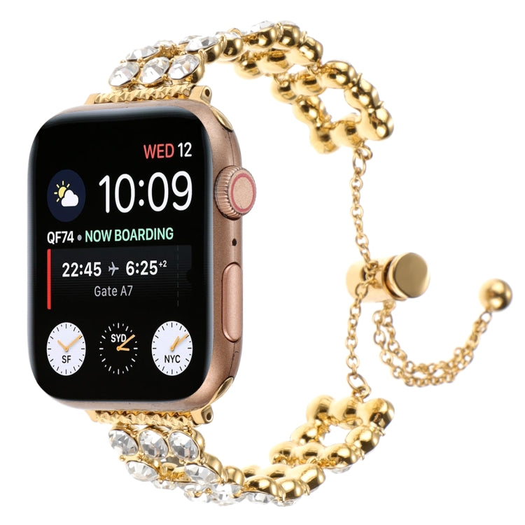 For Apple Watch 38mm Rhinestone Metal Bracelet Watch Band(Gold) - free shipping - PMC TechLife - Order now!